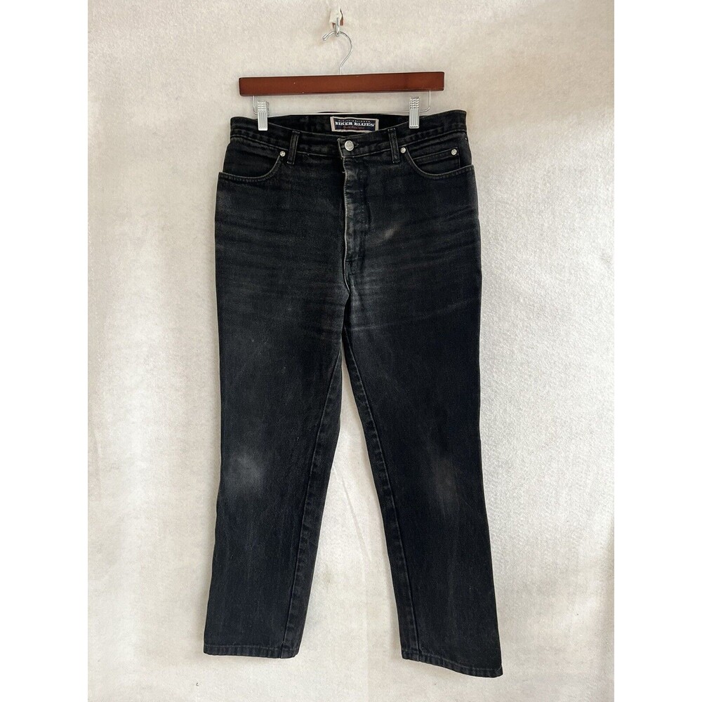 Harley Davidson Biker Blues Men's Relaxed Black Denim Washed Jeans 32X29